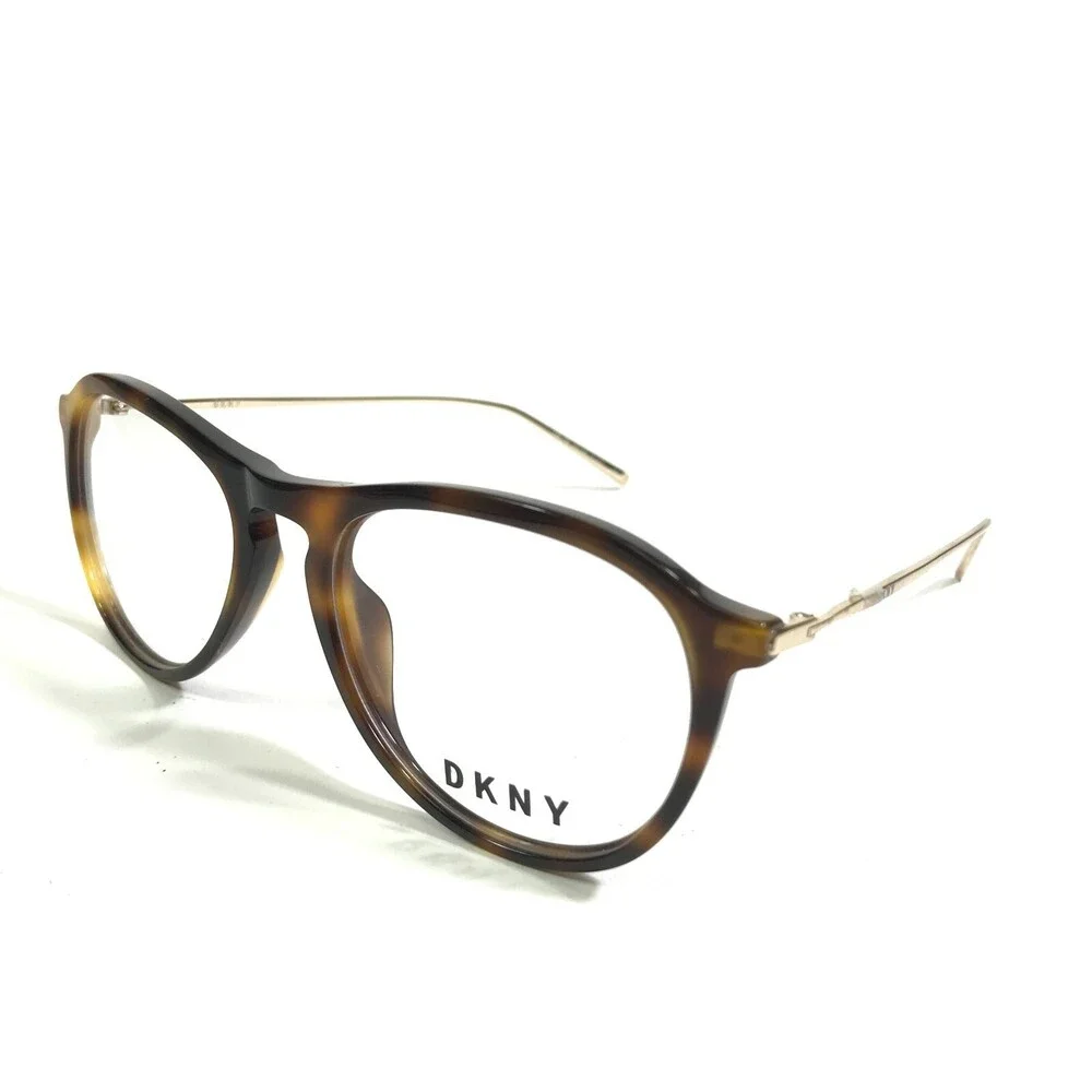 DKNY Eyeglasses Frames DK7000 240 Brown Tortoise Gold Large Round 53-18-135